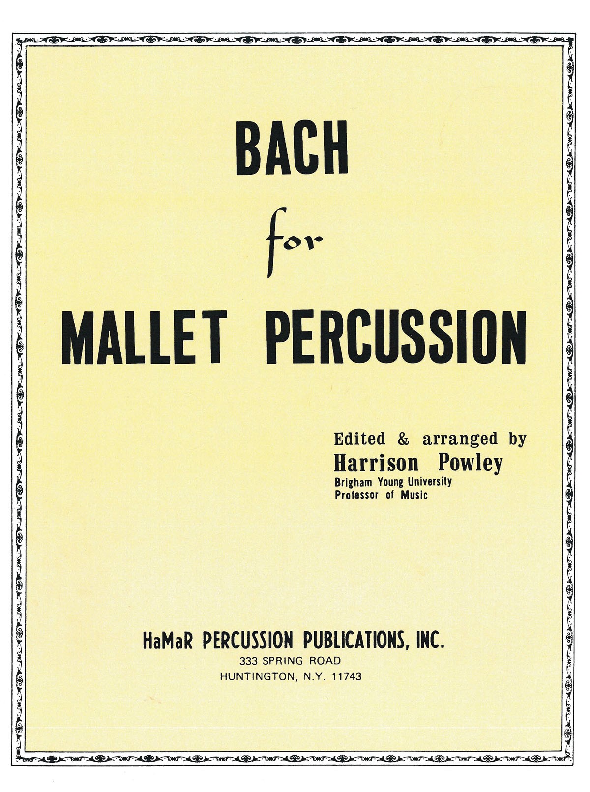 Bach for Mallet Percussion by Bach arr. Harrison Powley