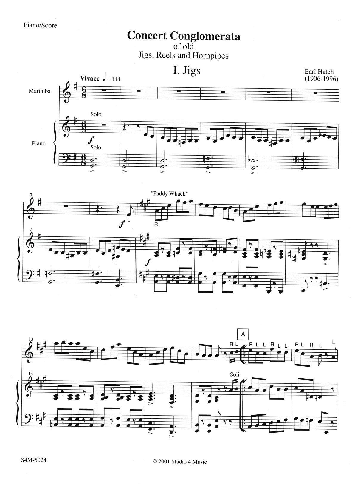 Concerto Conglomerata of Old Jigs, Reels and Hornpipes arr. Earl Hatch