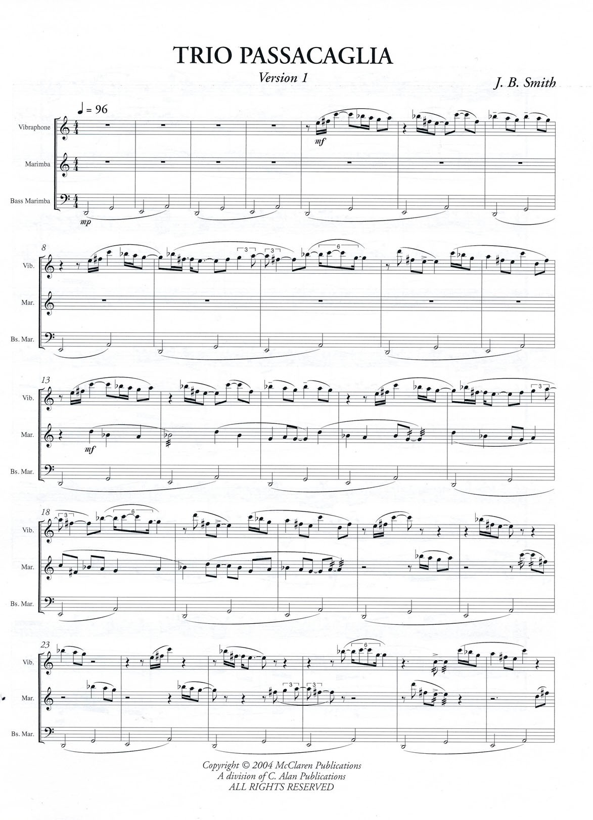 Trio Passacaglia (Version 1) by J B Smith
