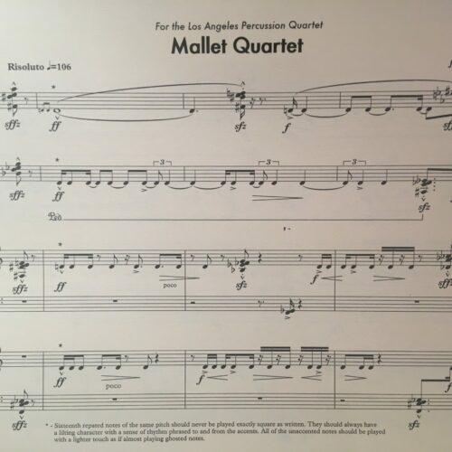 Mallet Quartet for 2 vibraphones and 2 marimbas by Joseph Pereira