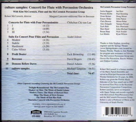Culture Samples: Concerti For Flute With Percussion