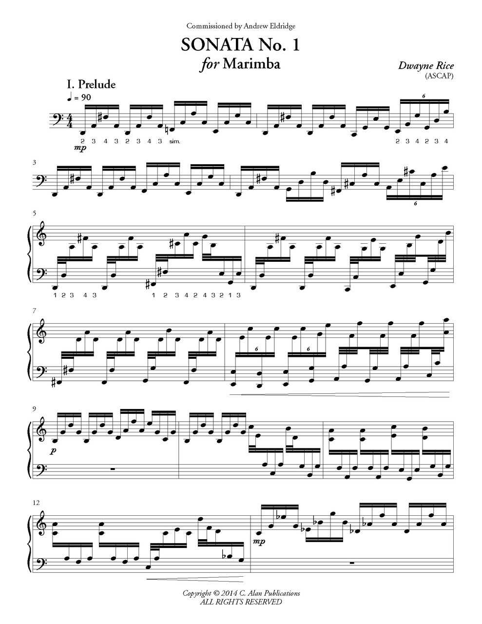 Sonata no. 1 for Marimba by Dwayne Rice