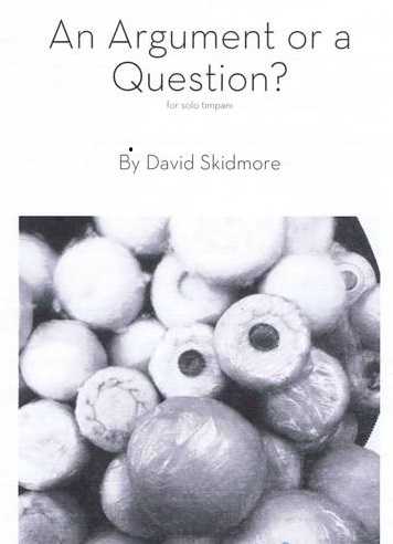 An Argument or a Question? by David Skidmore