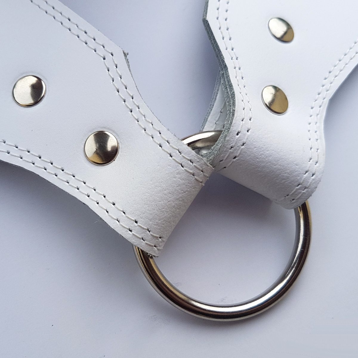 SP Marching Custom 80 mm all Leather Junior Guard Sling White/Chrome