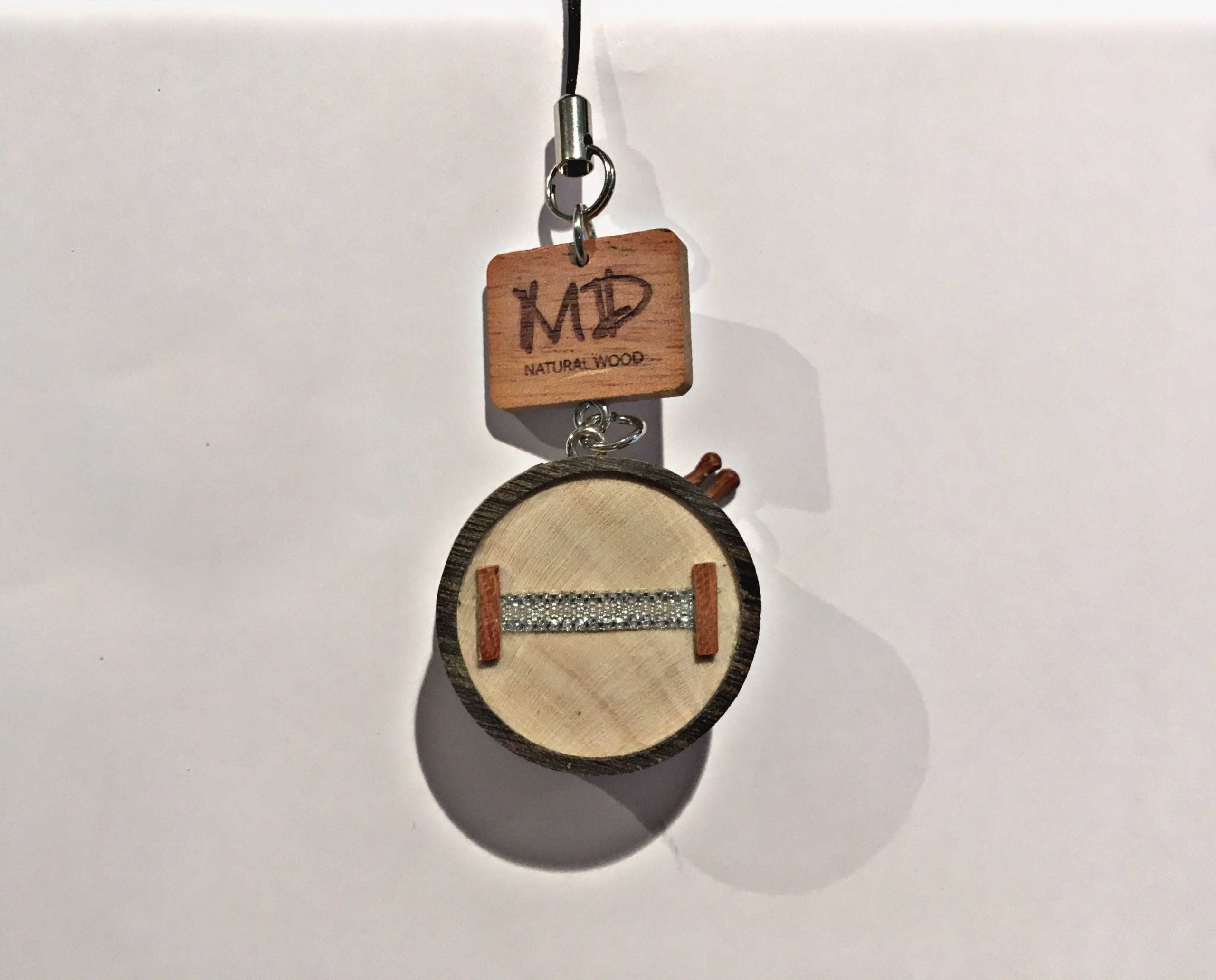 Snare Drum Phone Charm (wooden)