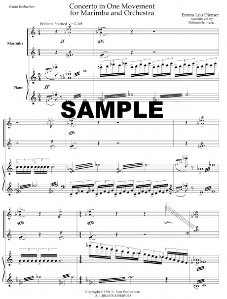 Concerto in one movement for Marimba and Orchestra (pno red) by Emma Lou Diemer