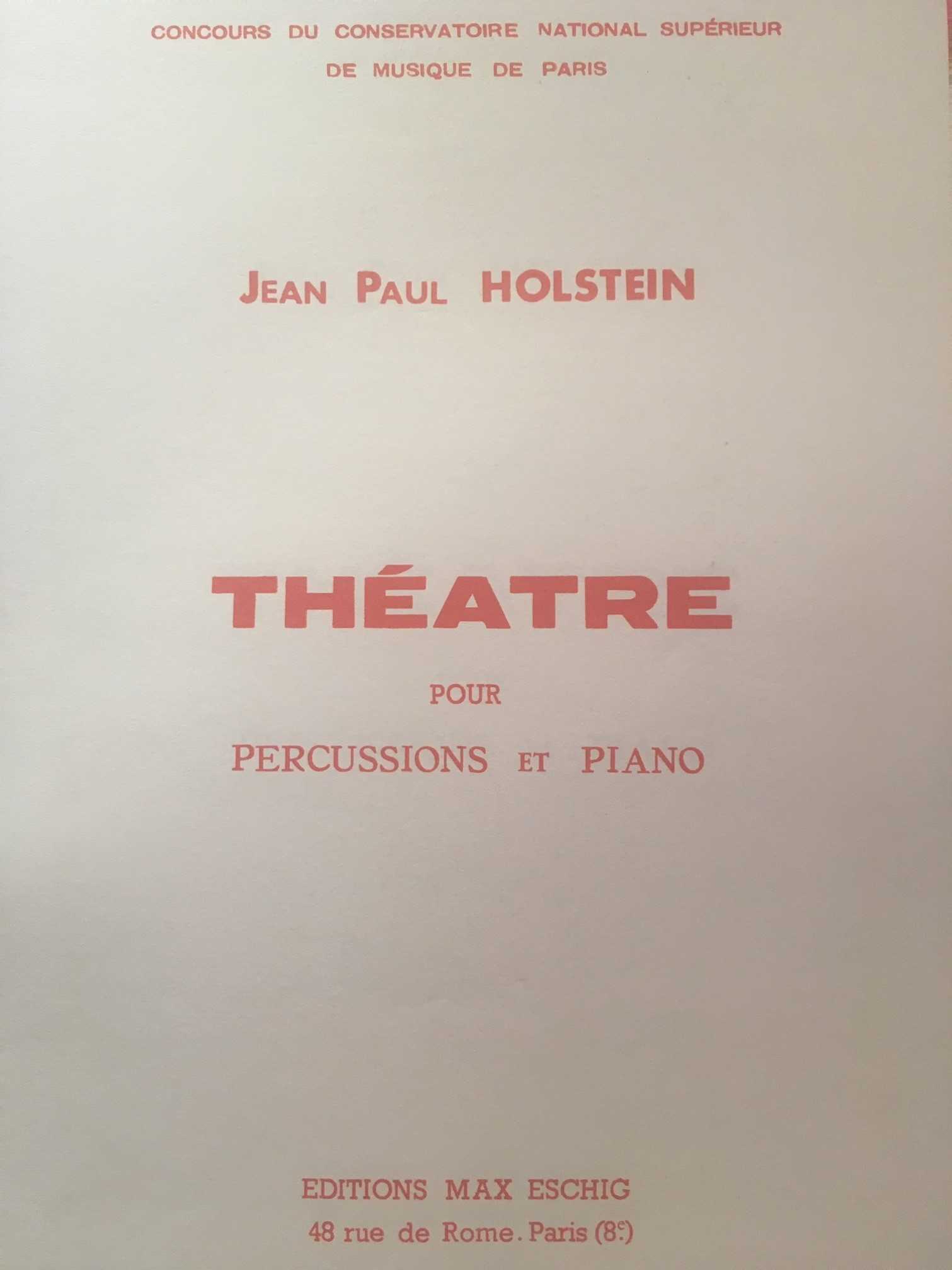 Theatre - percussion and piano by Jean Paul Holstein