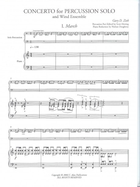Concerto for Percussion Solo (pno red) by Gary Ziek