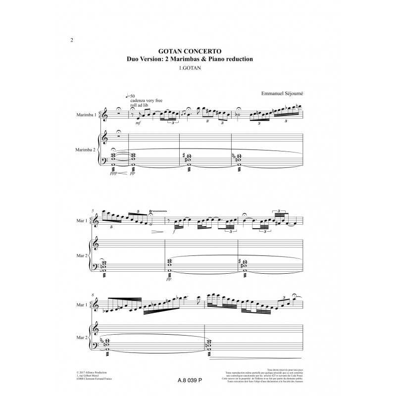 Gotan Concerto (pno Red.) by Emmanuel Sejourne