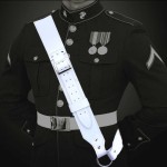 SP Marching Custom 80 mm all Leather Junior Guard Sling White/Chrome