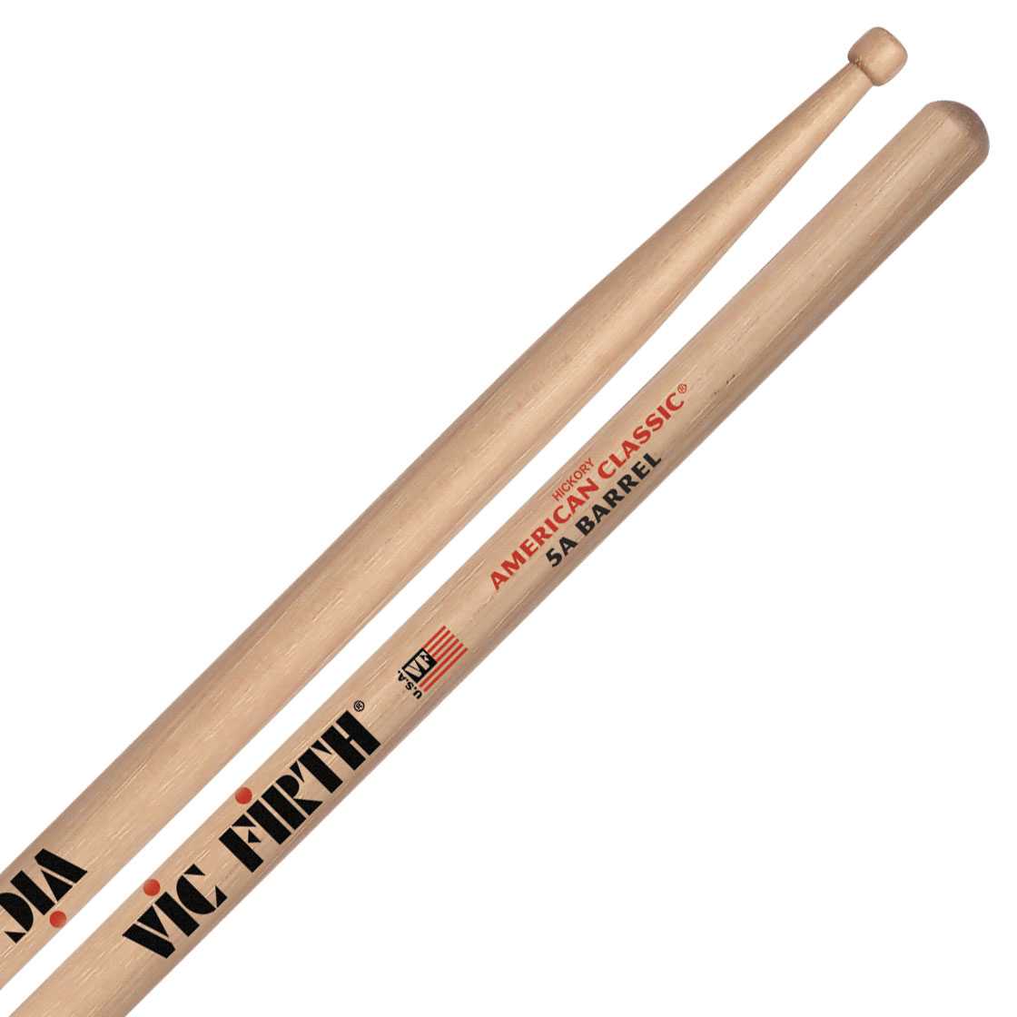 Vic Firth 5A Barrel Tip American Classic Hickory Snare Drum sticks