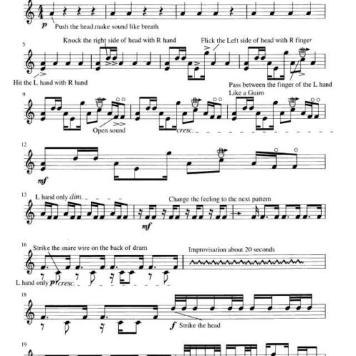 Ugomeki for solo snare drum by Nino Masayuki