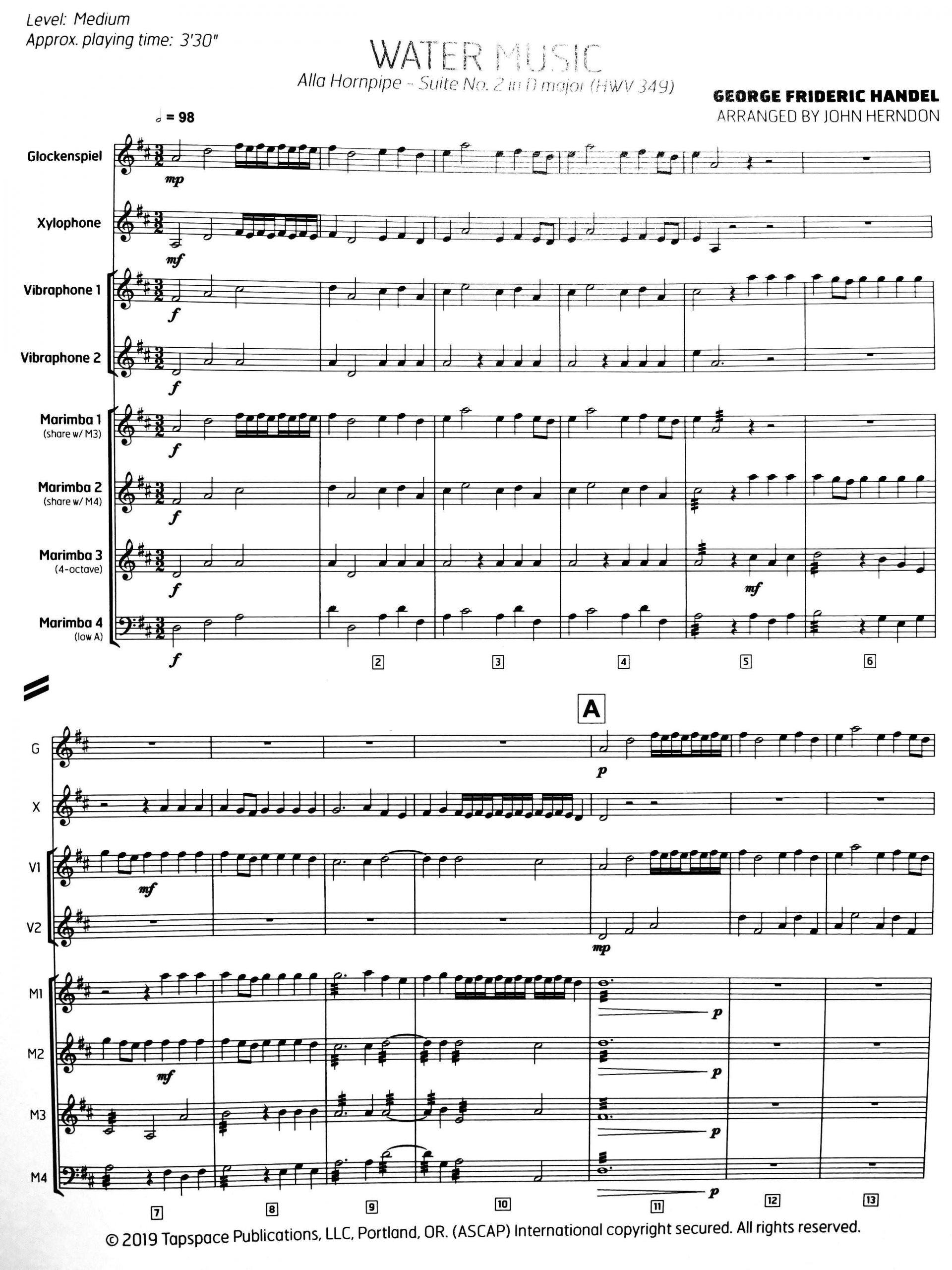Water Music by Handel arr. John Herndon