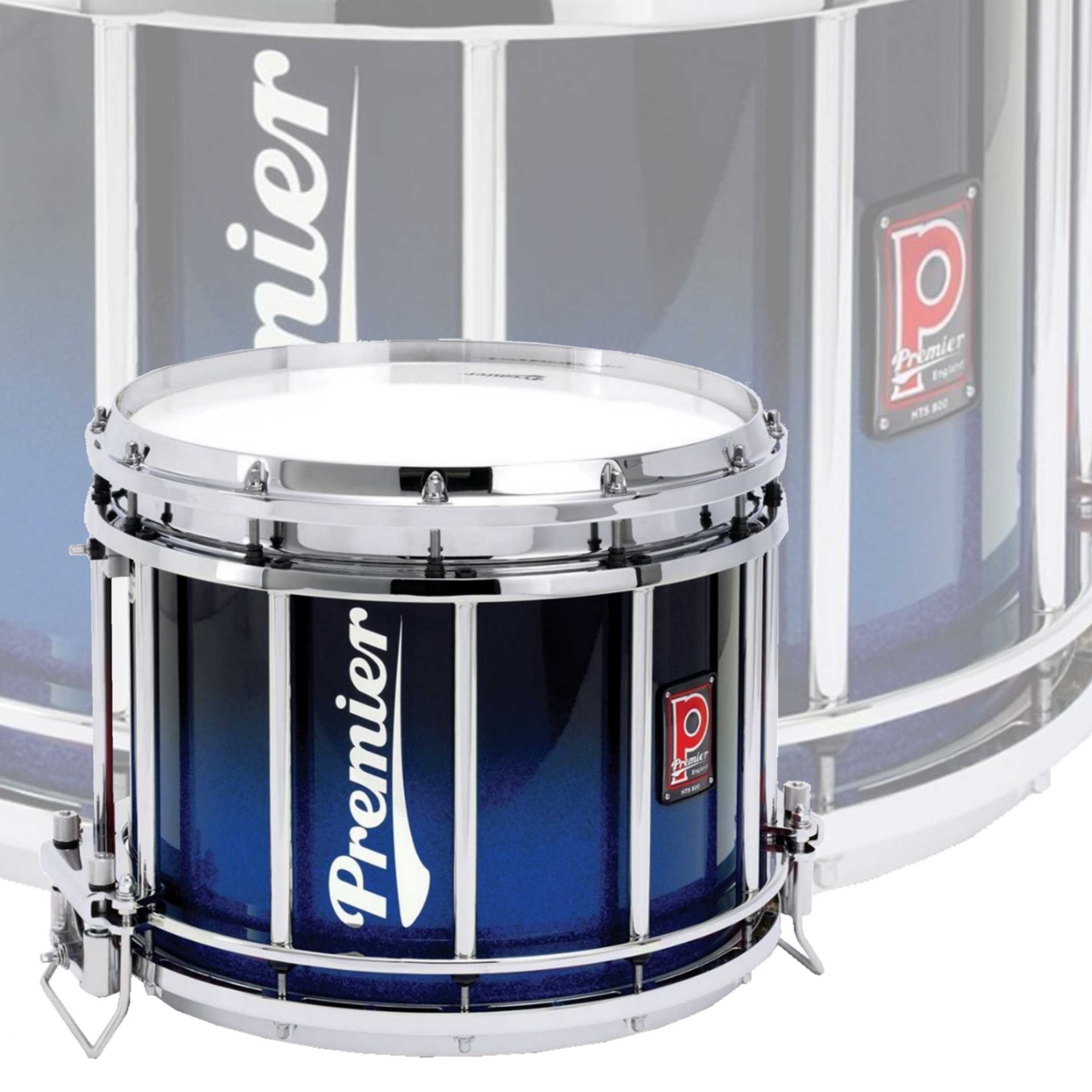Premier Pipe Band HTS-0800SPX-C 14"x12" Side Snare Drum Sapphire Sparkle Fade - Chrome