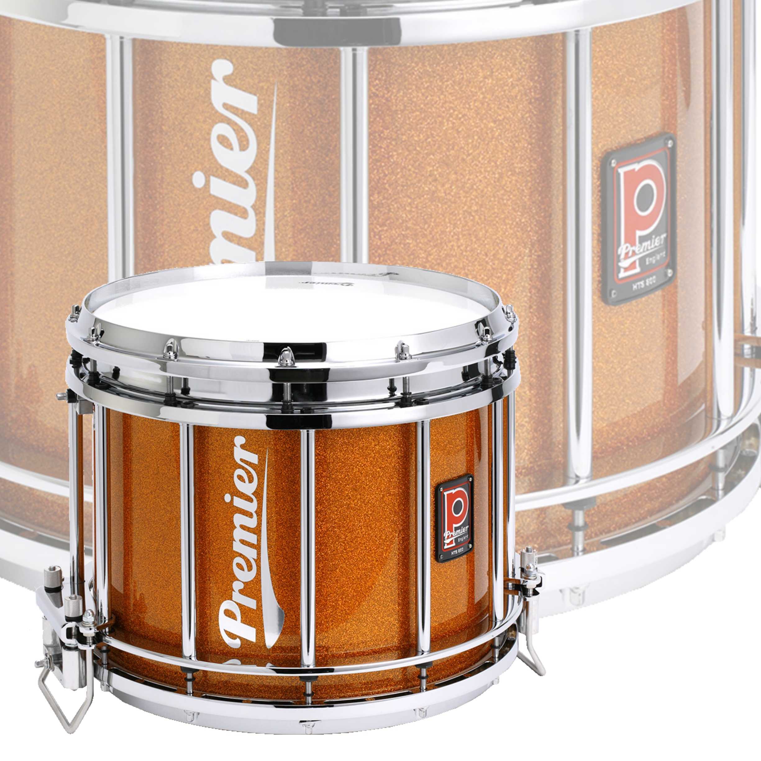 Premier Pipe Band HTS-0800SPX-C 14"x12" Side Snare Drum Topaz Sparkle - Chrome