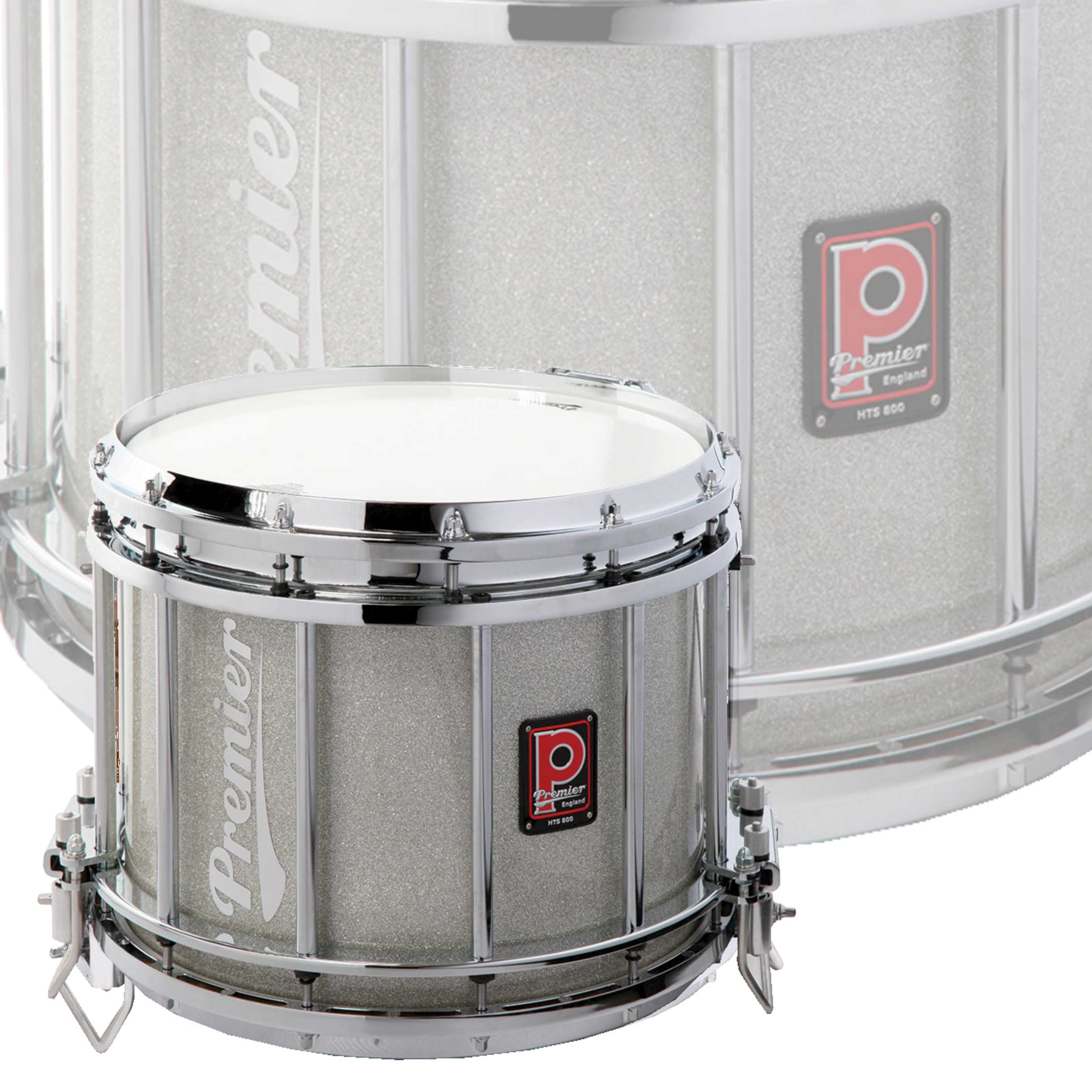 Premier Pipe Band HTS-0800SPX-C 14"x12" Side Snare Drum Silver Sparkle - Chrome
