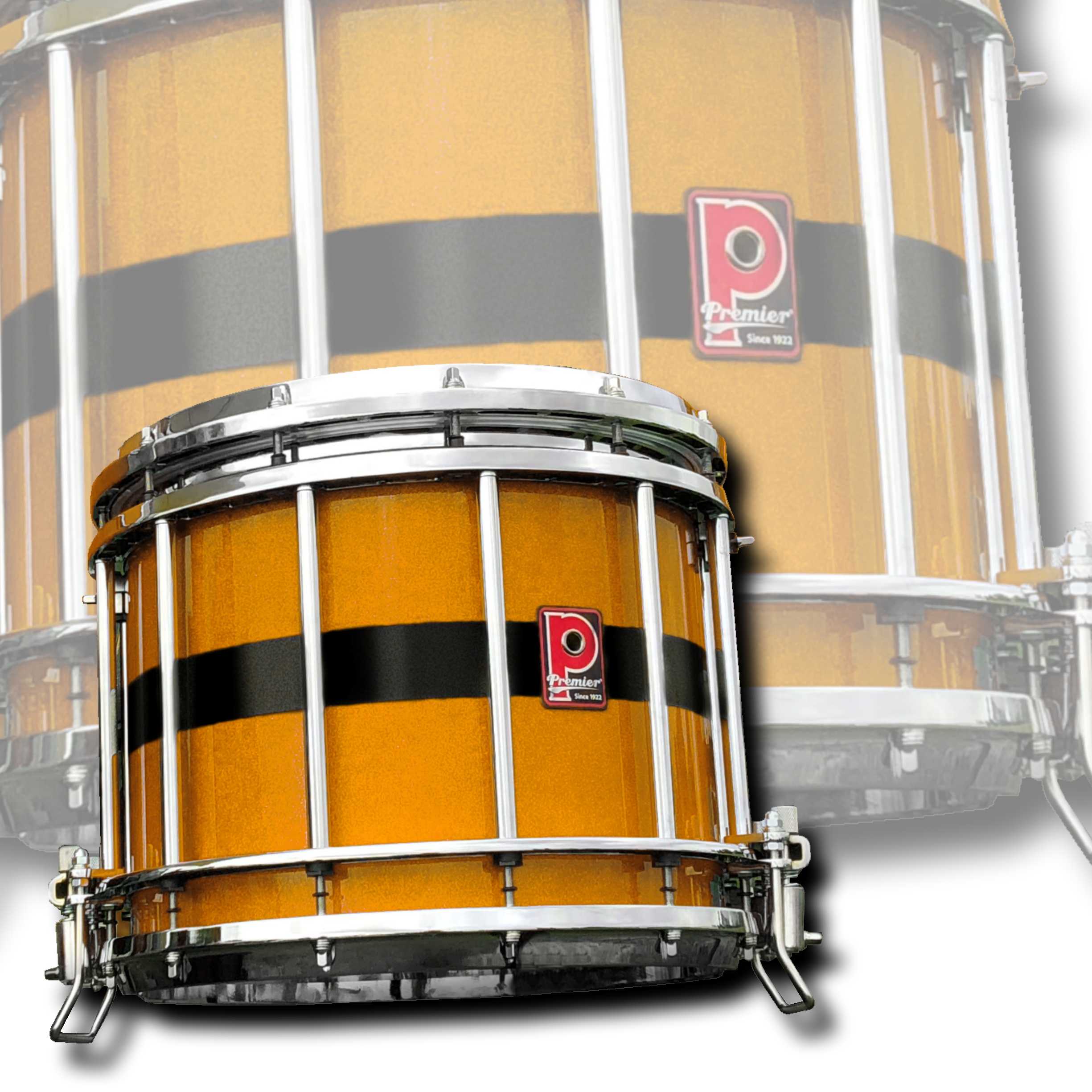 Premier Pipe Band HTS-0800Z-C 14"x12" Side Snare Drum Topaz to Black Blaze Sparkle - Chrome