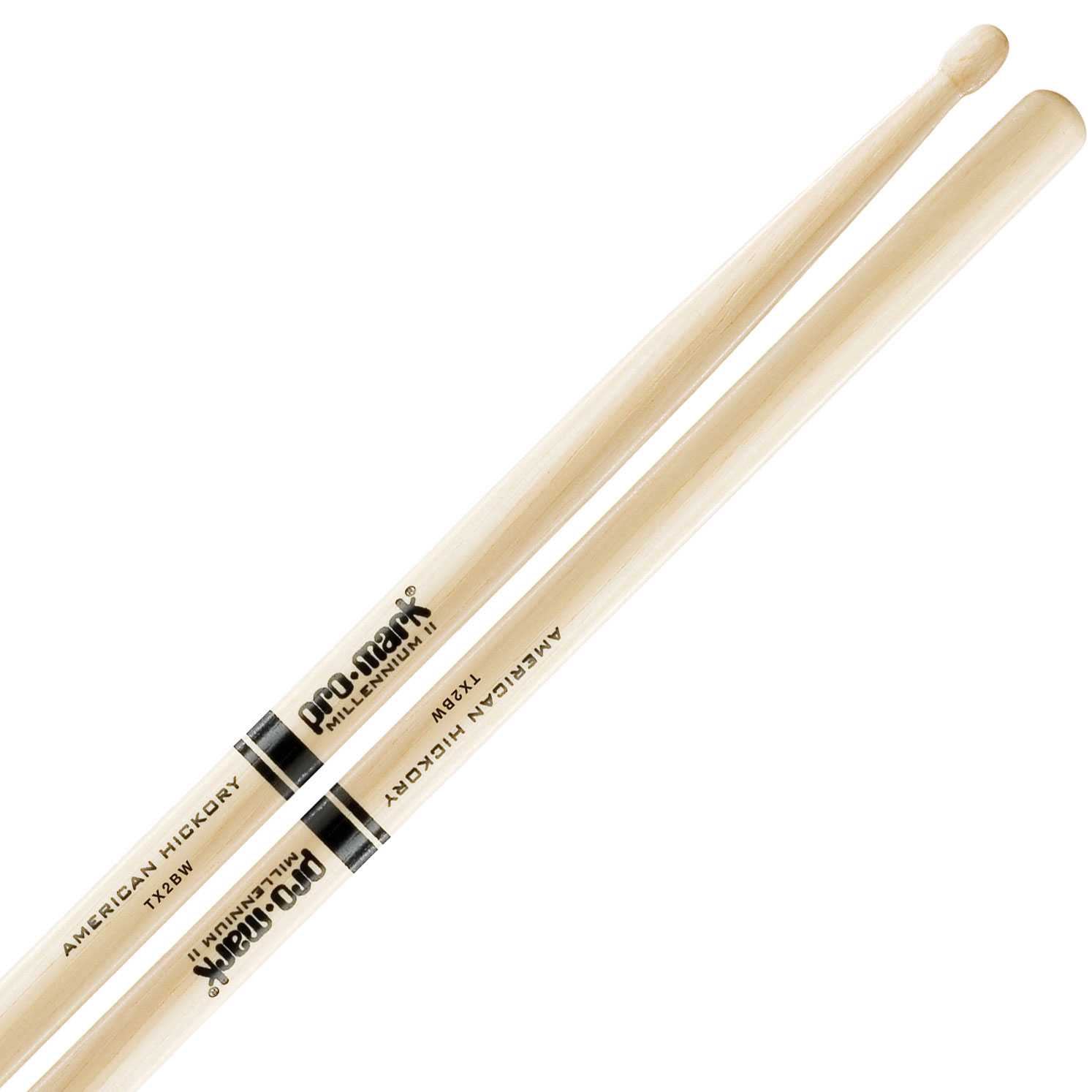 Promark TX2BW Classic 2B Wood Tip Snare Drum Sticks