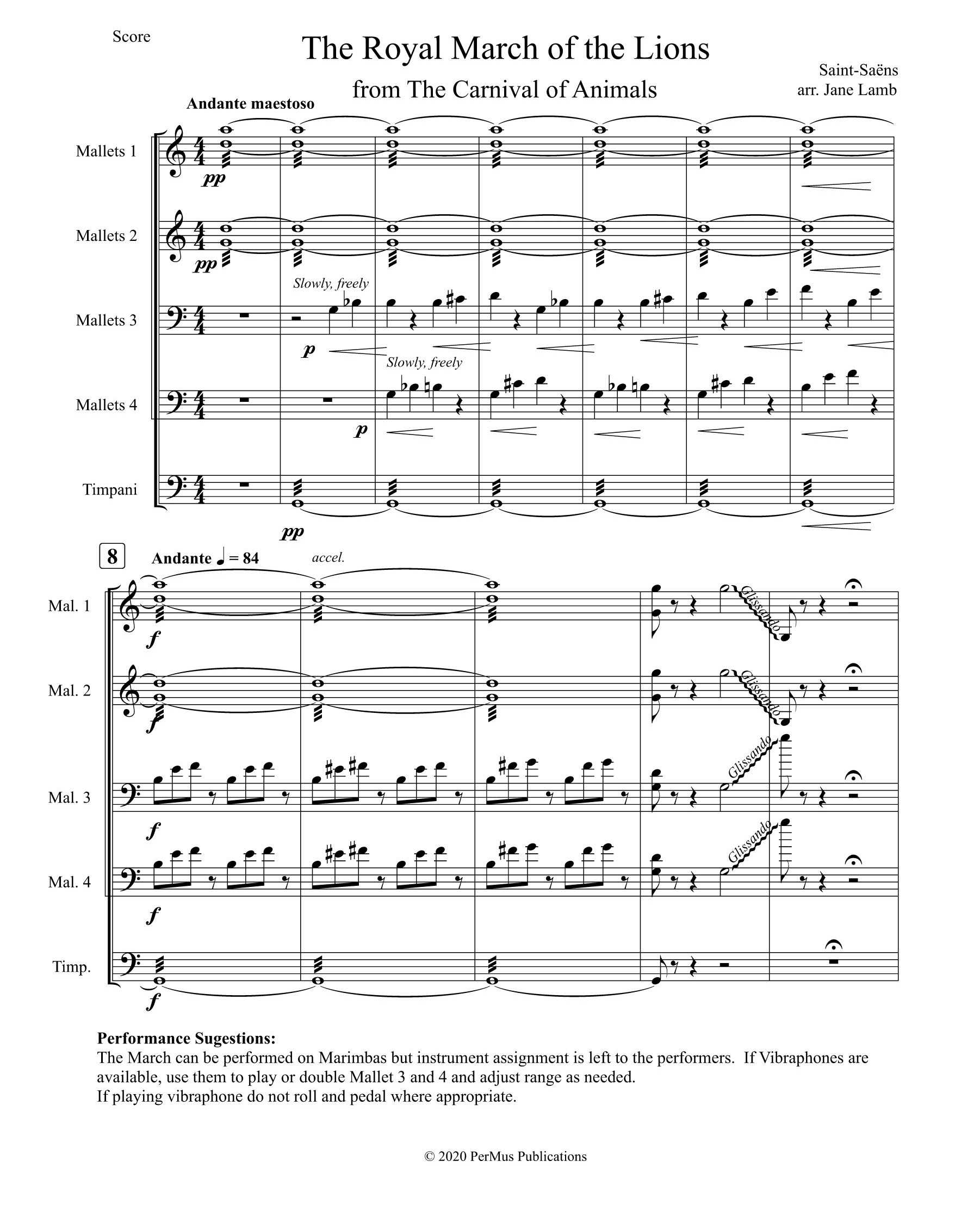 Royal March of the Lions from Carnival of Animals by Saint-Saens arr. Jane Lamb