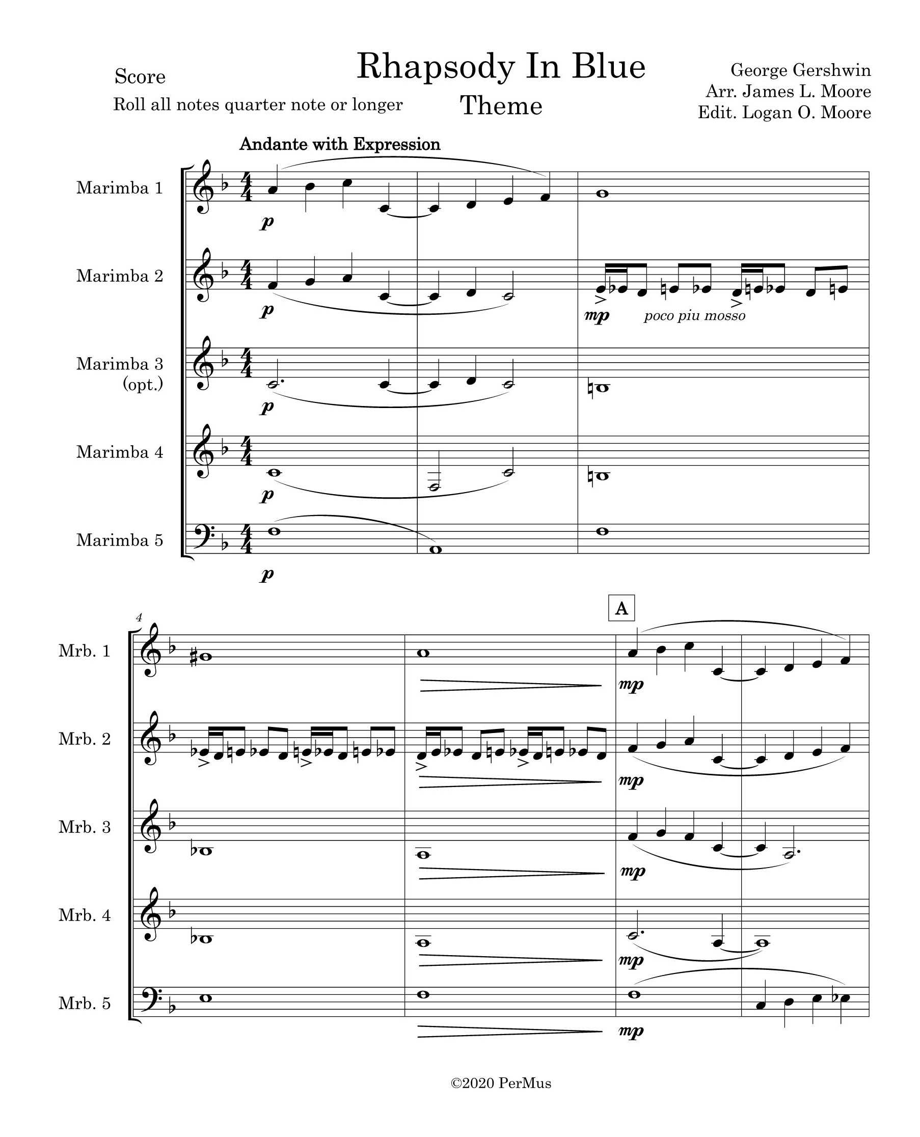 Rhapsody in Blue Theme by Gershwin arr. James Moore