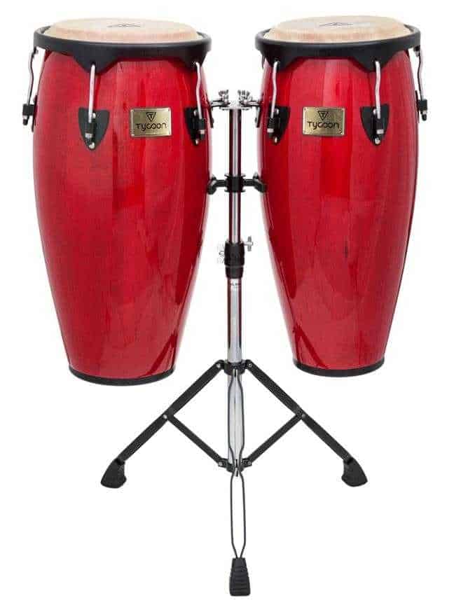 Tycoon Percussion 10 Inch & 11 Inch Congas Black Finish With Double Stand 