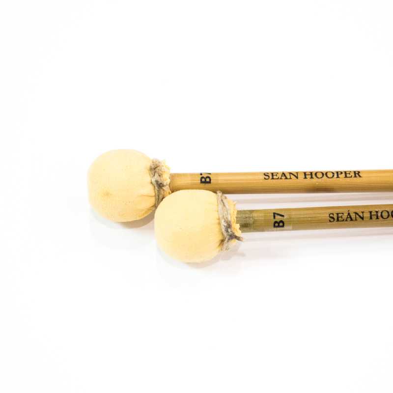 Sean Hooper B7 - Hard Timpani Mallets - wood centre with a fine chamois covering