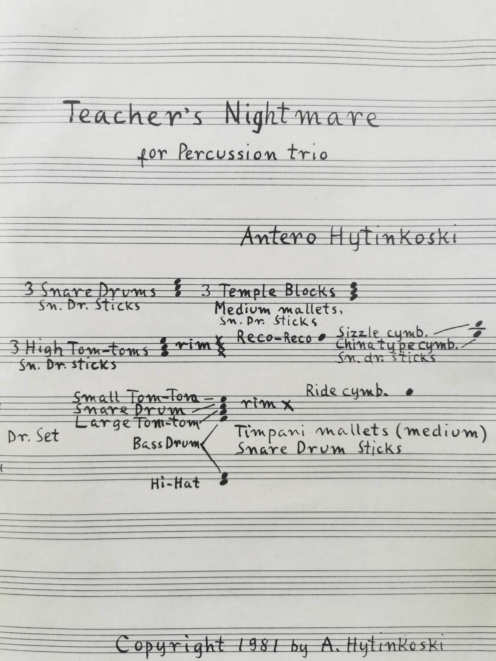 Teacher's Nightmare by Antero Hytinkoski