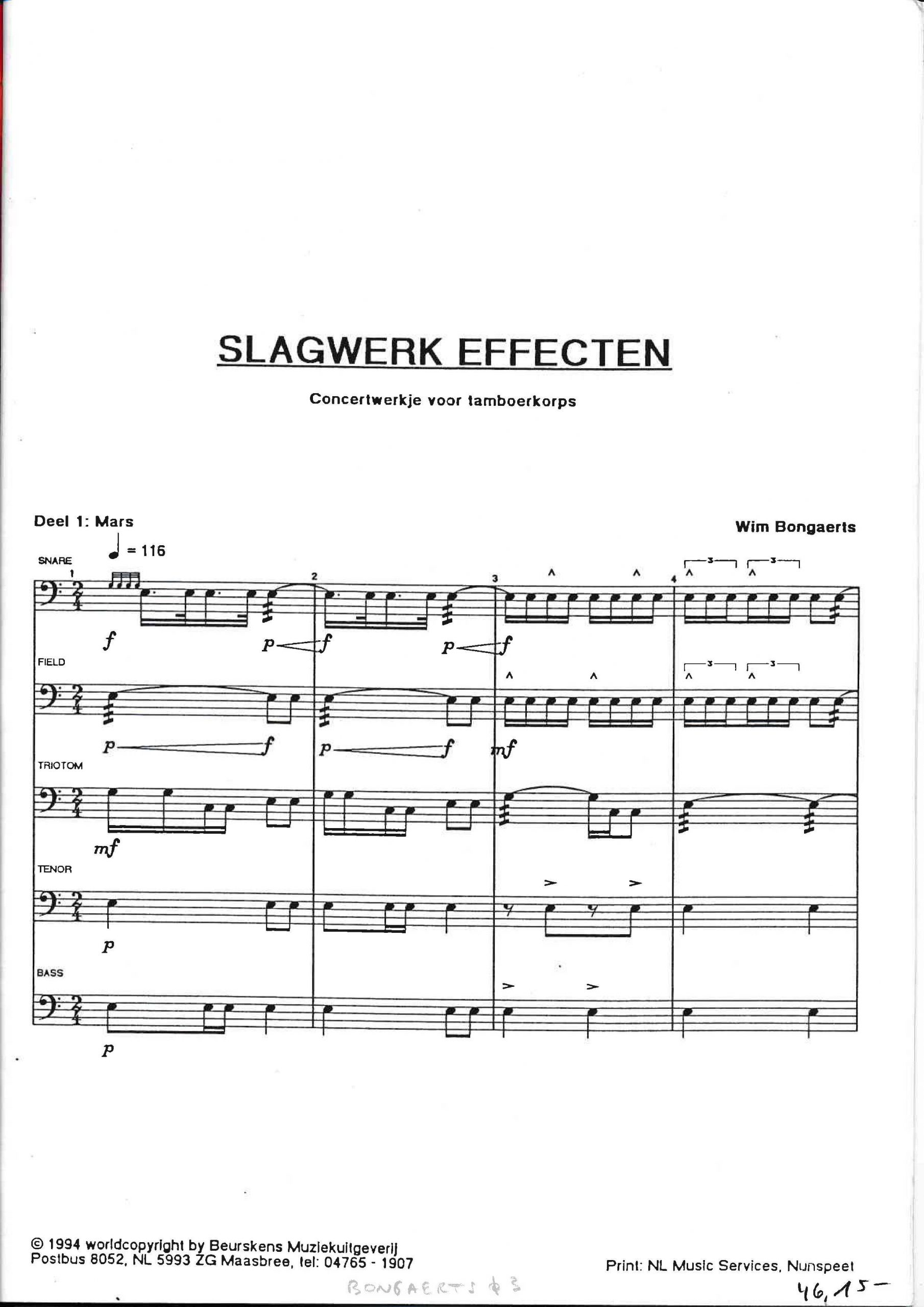 Slagwerk Effecten by Wim Bongaerts