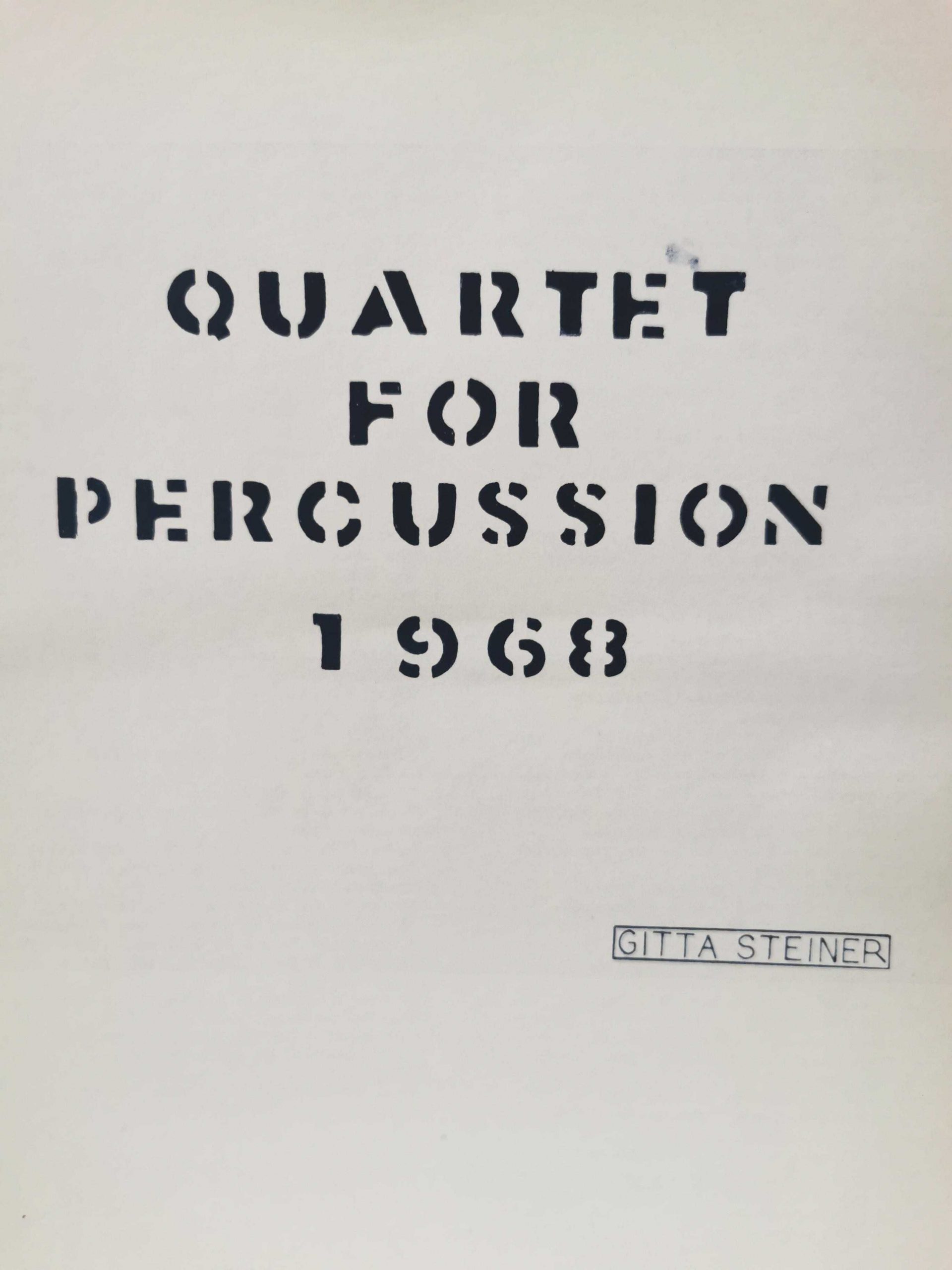 Quartet for Percussion by Gitta Steiner