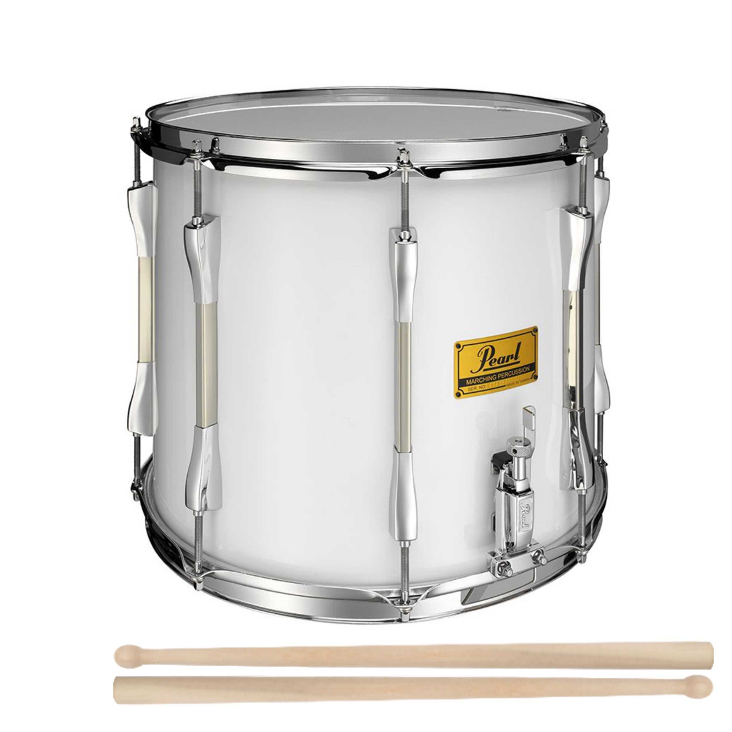 Pearl Parade Series 14x12" Marching Snare Drum White - FREE STICKS