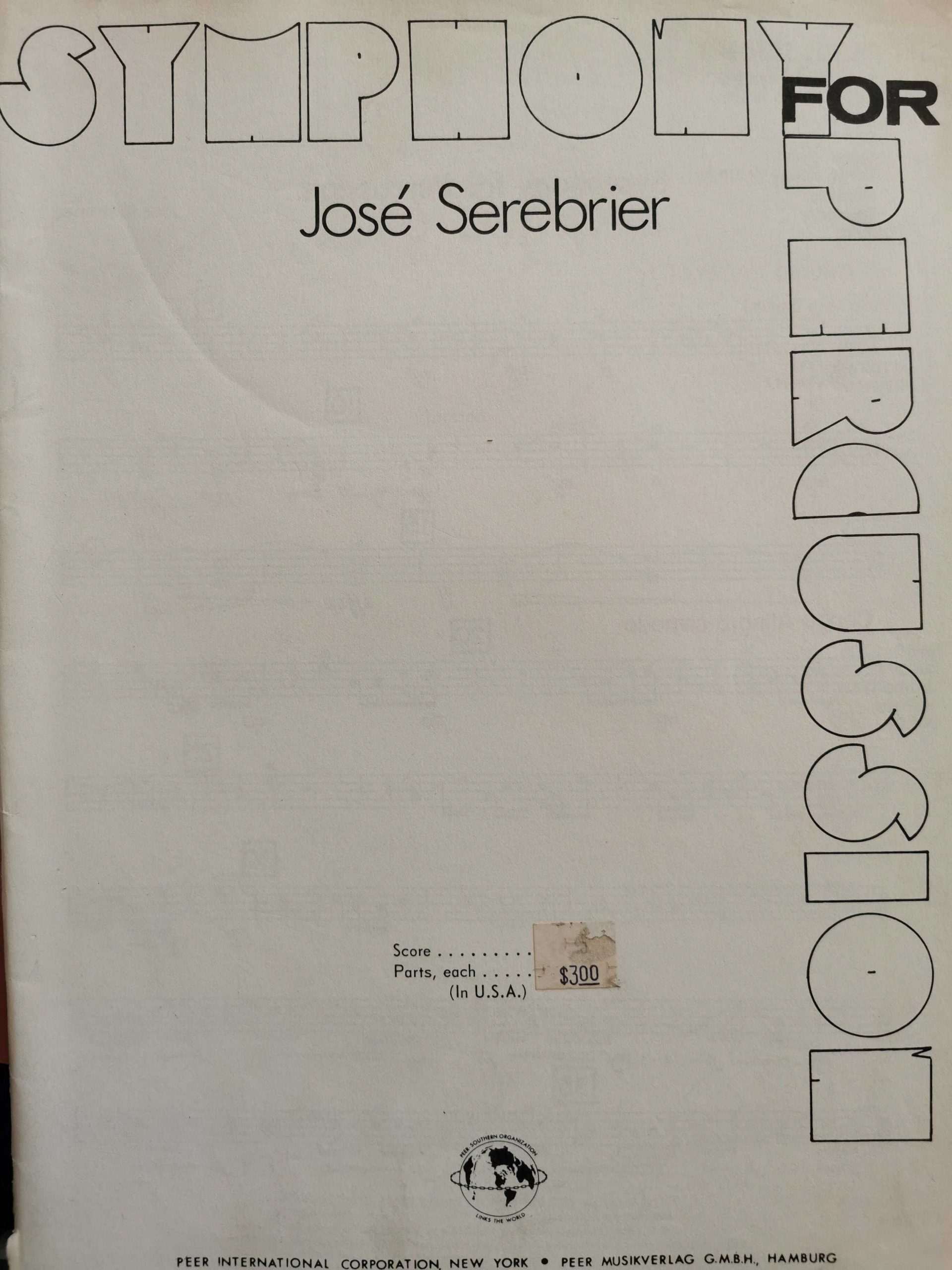 Symphony for Percussion (parts only) by Jose Serebrier
