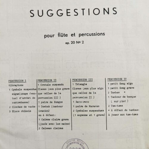 Suggestions by Jean-Marie Simonis