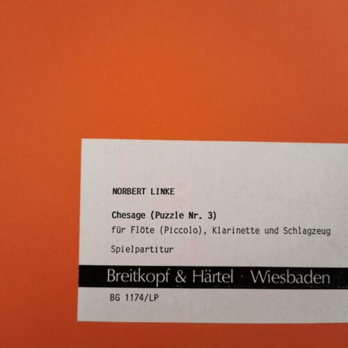 Chesage Puzzle nr. 3 (Score) by Norbert Linke