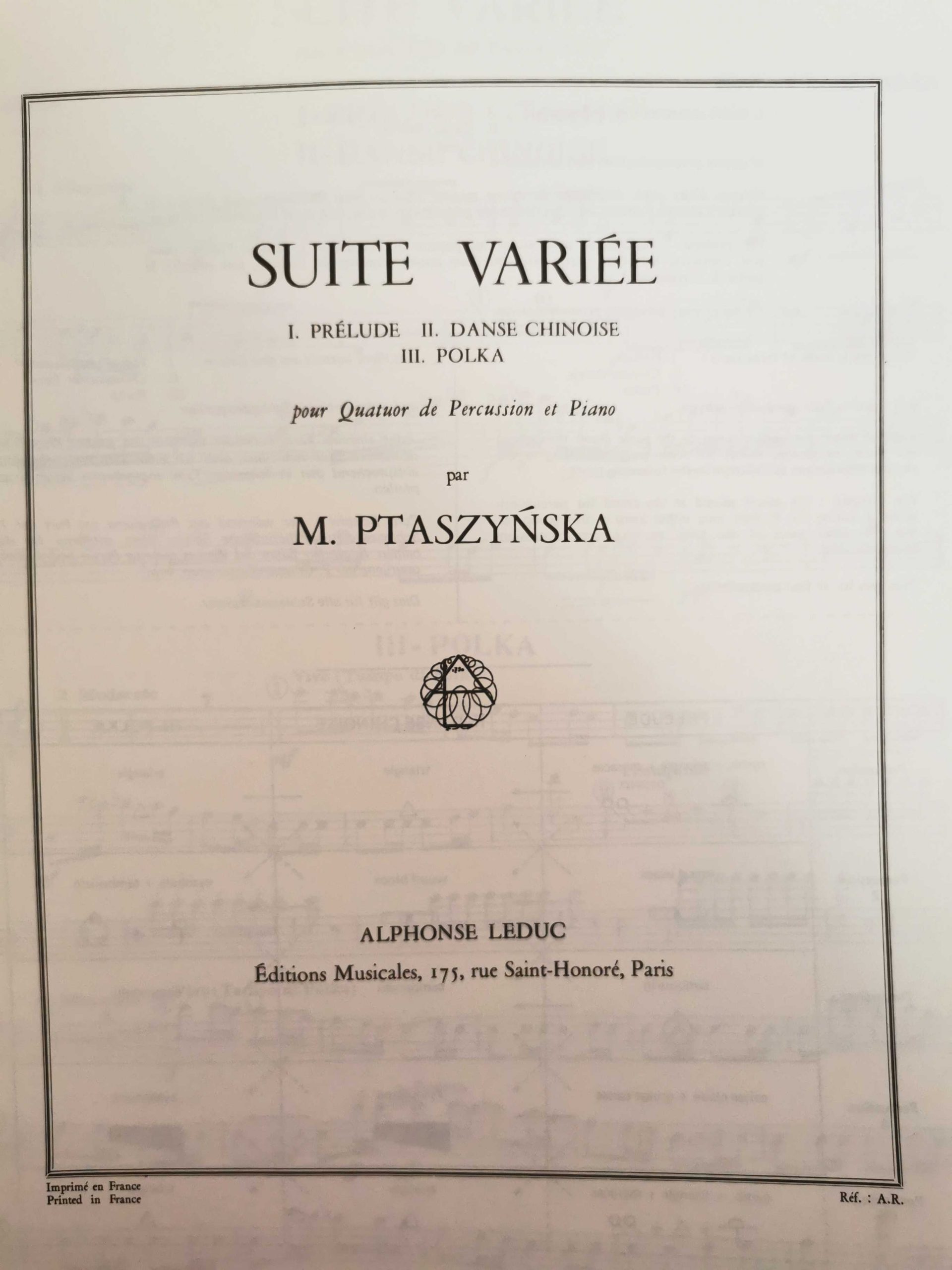 Suite Variee (Score and Parts) by Marta Ptaszynska