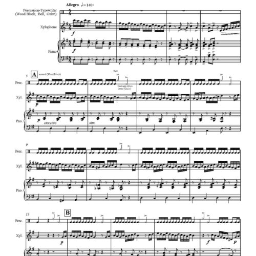 The Typewriter for trio by Leroy Anderson
