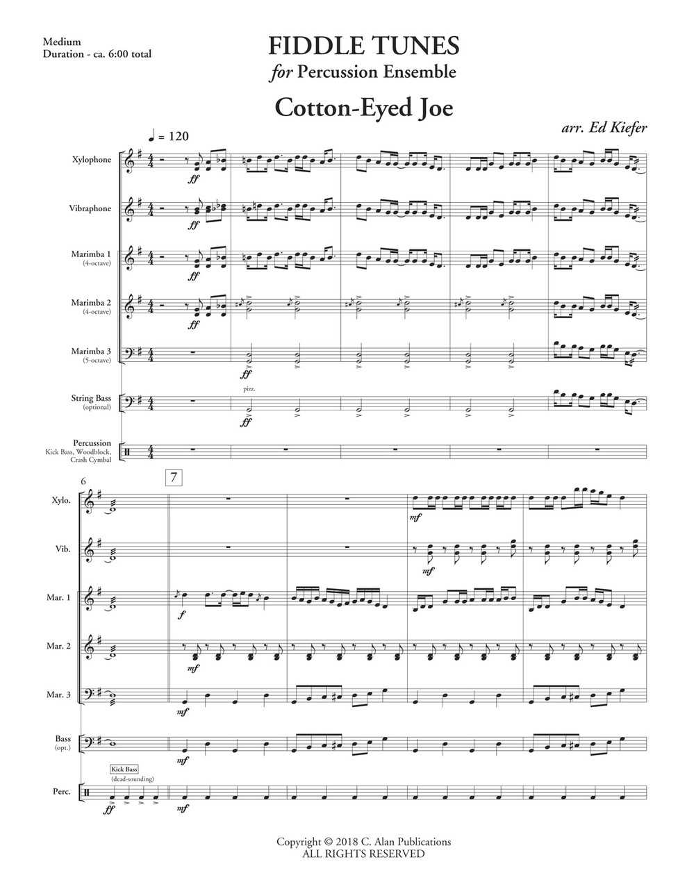 Fiddle Tunes for Percussion Ensemble by Ed Kiefer