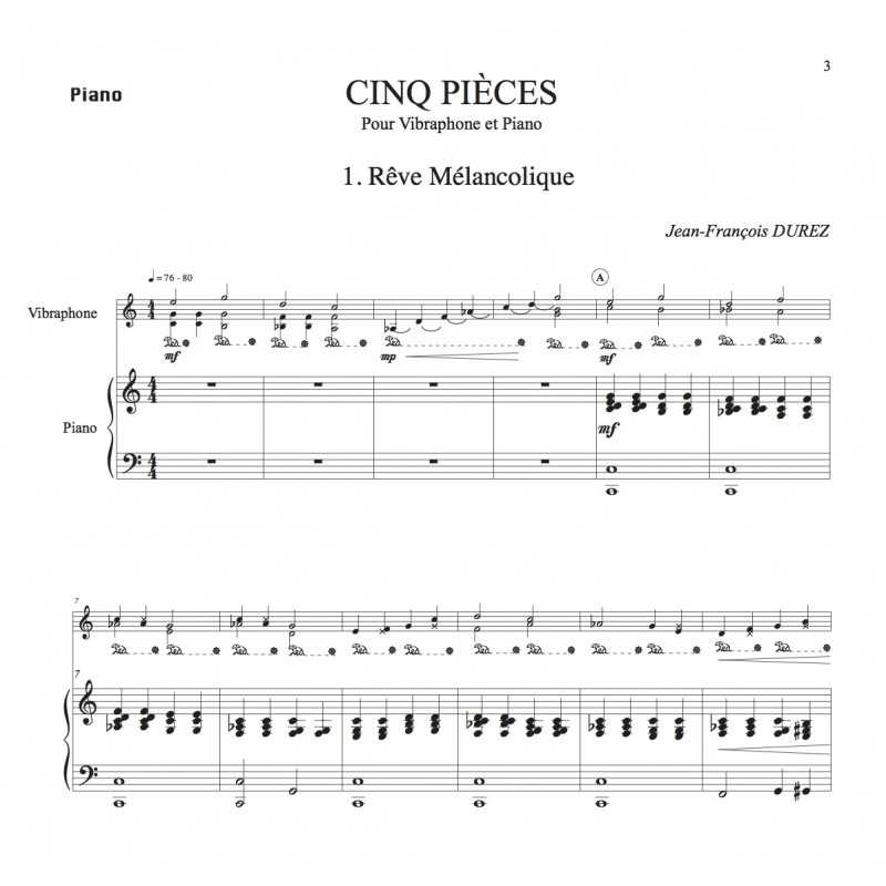5 Pieces for Vibraphone and Piano by Jean-Francois Durez