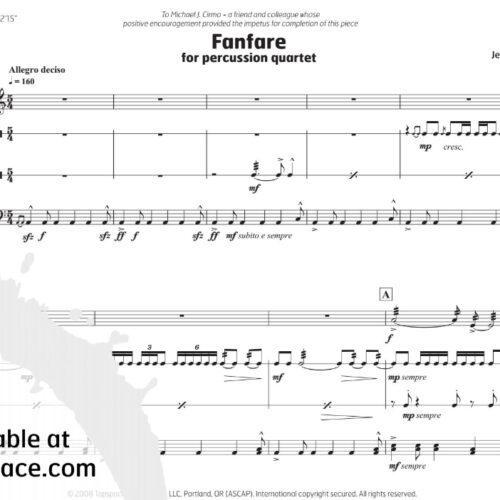 Fanfare for Percussion Quartet by Jeffrey D. Grubbs