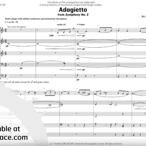 Adagietto from Symphony no. 5 by Mahler arr. Jeffrey D. Grubbs