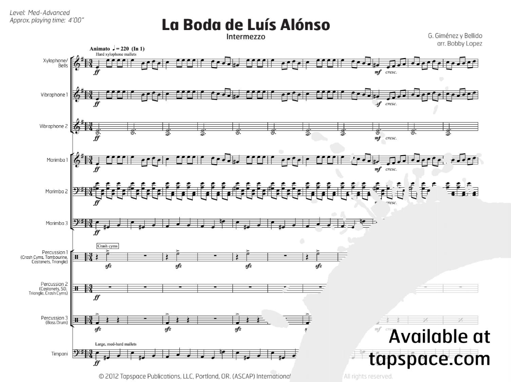 La boda de Luis Alonso by Bellido arr. Bobby Lopez
