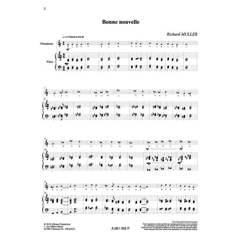 10 pieces pour vibraphone et piano by Richard Muller