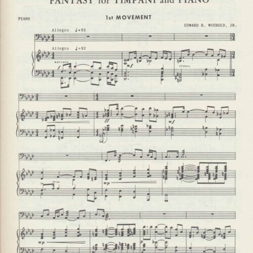 Fantasy for Timpani and Piano by Edwards B. Wuebold (JR.)