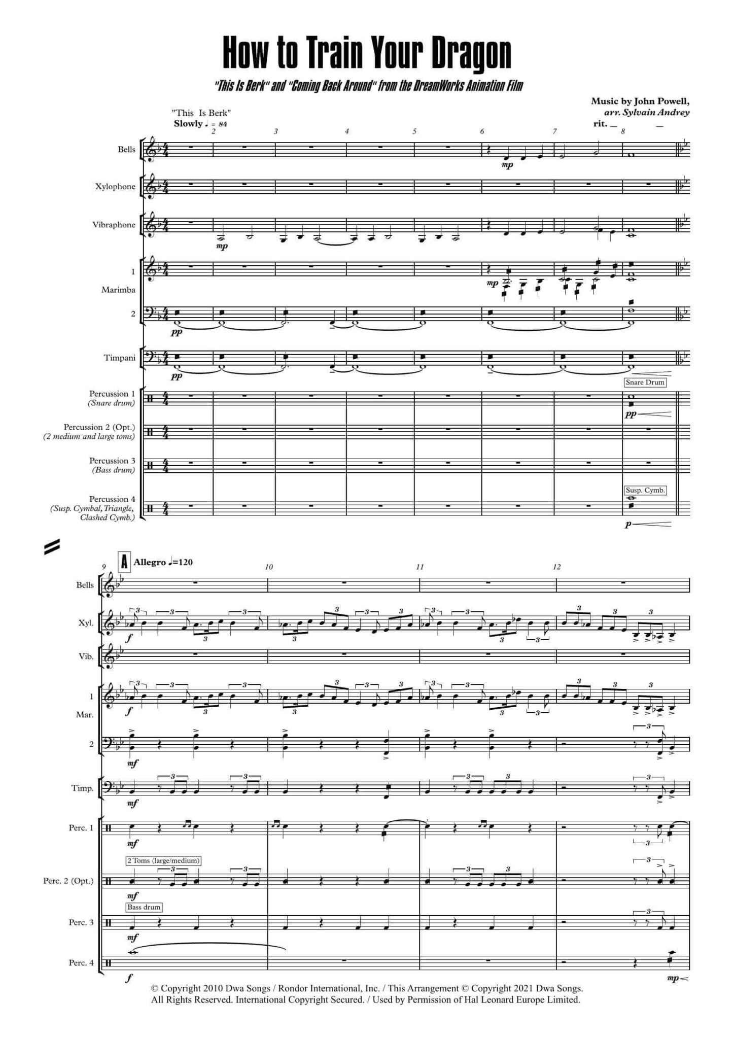 How to Train Your Dragon from the DreamWorks Animation Film arr. Sylvain Andrey