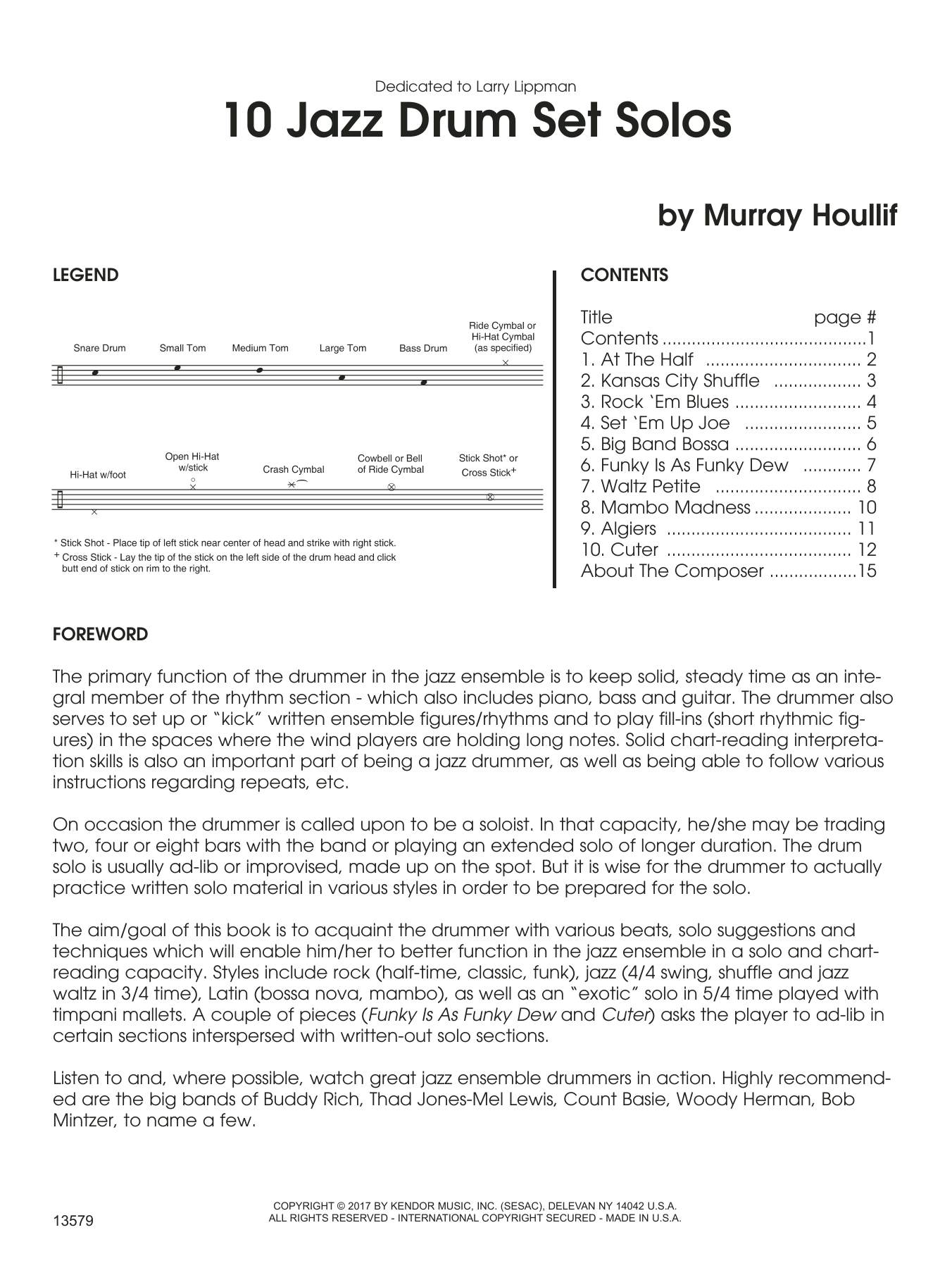 10 Jazz Drum Set Solos by Murray Houllif