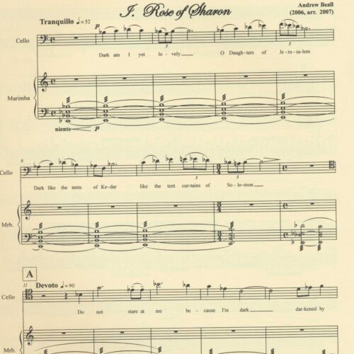 Song of Almah for marimba and cello by Andrew Beall