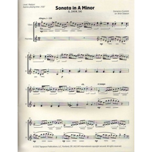 Sonata in A Minor by Scarlatti arr. by Brian Slawson