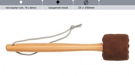 Leather Bass Drum Beater - soft (lacquered wood)
