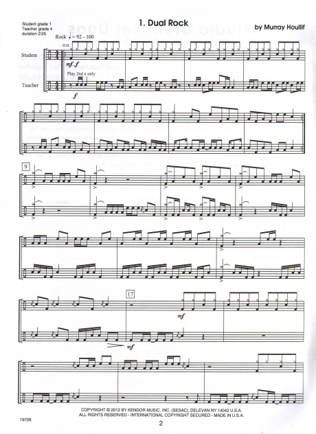 Studio Drum Set Duos (For A Student And Teacher)