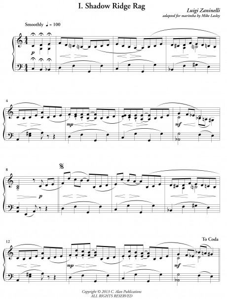 Three Pieces for Marimba by Zaninelli arr. Mike Lasley