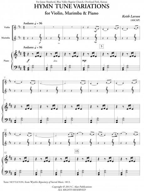 Hymn Tune Variations by Keith Larson
